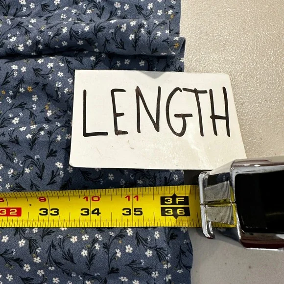 tentree Woven Canyon Blue Flourish Floral Smocked Crepe Dress Cottagecore Medium - Picture 12 of 12